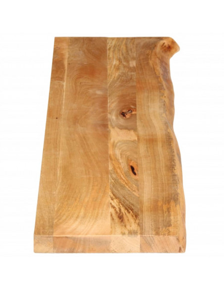 Piano Tavolo Bordi Vivi 140x40x3,8cm in Legno Massello di Mango
