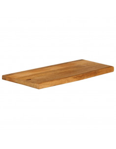 Piano Tavolo Bordi Vivi 80x30x2,5 cm in Legno Massello di Mango 2