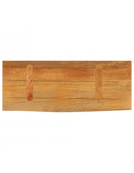 Piano Tavolo Bordi Vivi 80x30x2,5 cm in Legno Massello di Mango