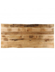 Piano Tavolo Bordi Vivi 140x60x3,8 cm Legno di Mango Grezzo
