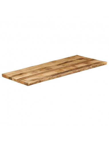 Piano Tavolo Bordi Vivi 140x60x3,8 cm Legno di Mango Grezzo
