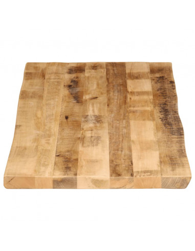 Piano Tavolo Bordi Vivi 140x60x3,8 cm Legno di Mango Grezzo