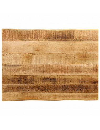 Piano Tavolo Bordi Vivi 70x60x3,8cm Legno Massello Mango Grezzo