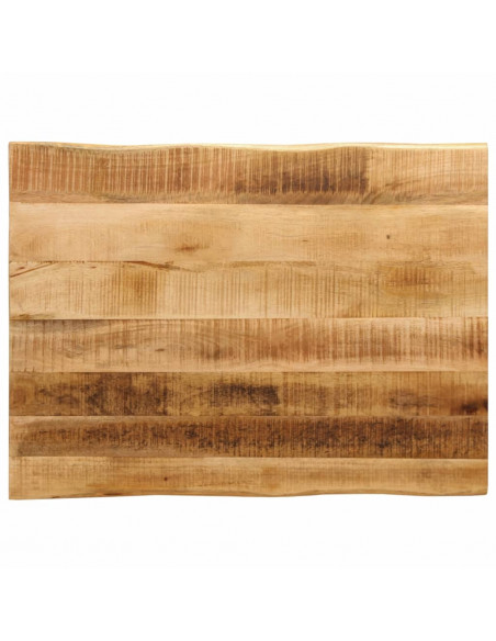 Piano Tavolo Bordi Vivi 70x60x3,8cm Legno Massello Mango Grezzo