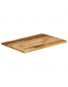 Piano Tavolo Bordi Vivi 70x60x3,8cm Legno Massello Mango Grezzo 2