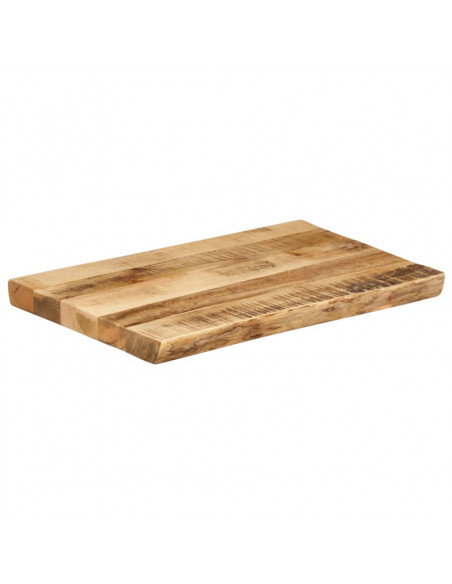 Piano Tavolo Bordi Vivi 60x40x3,8cm Legno Massello Mango Grezzo