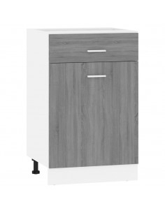 Mobile con Cassetto Grigio Sonoma 50x46x81,5 Legno Multistrato