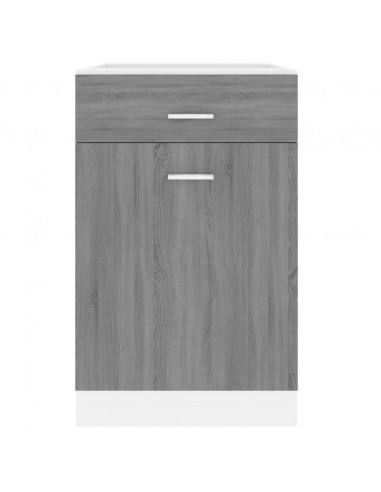 Mobile con Cassetto Grigio Sonoma 50x46x81,5 Legno Multistrato