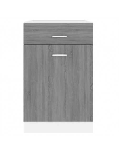 Mobile con Cassetto Grigio Sonoma 50x46x81,5 Legno Multistrato