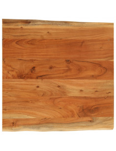 Piano Tavolo 60x60x3,8 cm Quadrata Legno Acacia Bordi Vivi