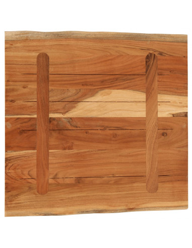 Piano Tavolo 60x60x3,8 cm Quadrata Legno Acacia Bordi Vivi