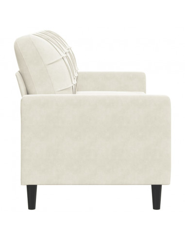 Divano a 3 Posti Crema 180 cm in Velluto