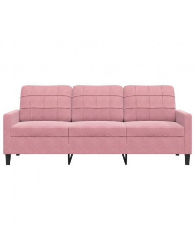 Divano a 3 Posti rosa 180 cm in Velluto