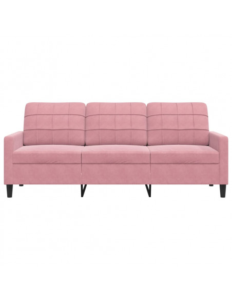 Divano a 3 Posti rosa 180 cm in Velluto
