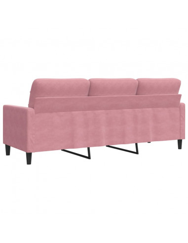 Divano a 3 Posti rosa 180 cm in Velluto