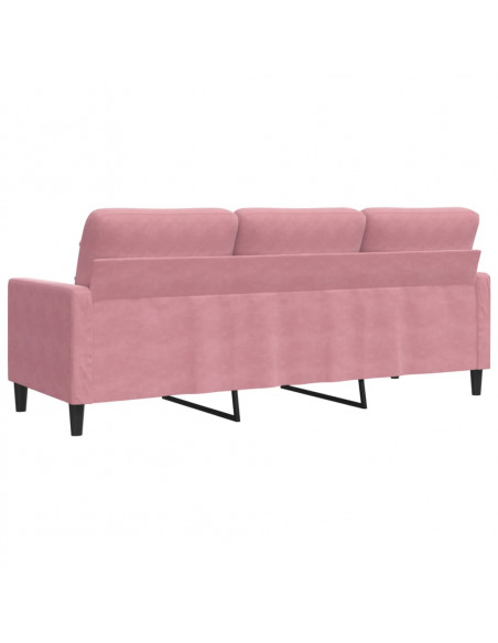 Divano a 3 Posti rosa 180 cm in Velluto