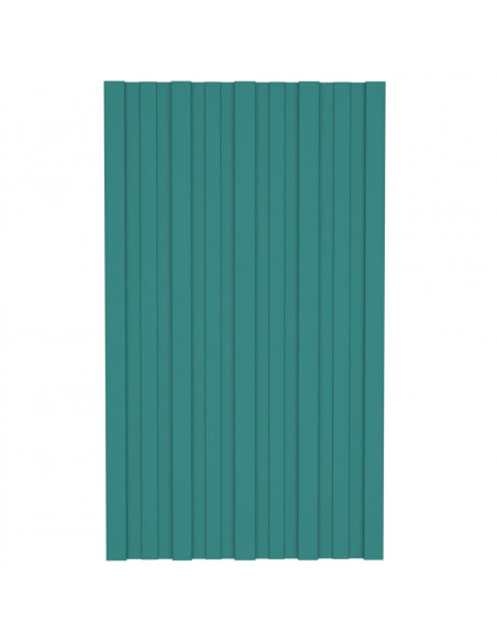 Pannelli da Tetto 12 pz in Acciaio Zincato Verde 80x45 cm