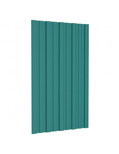 Pannelli da Tetto 12 pz in Acciaio Zincato Verde 80x45 cm