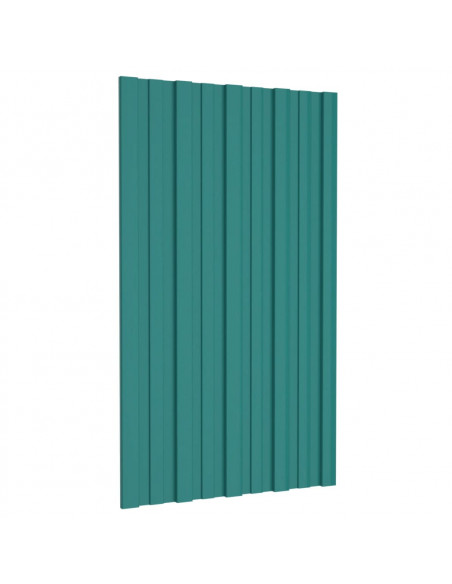 Pannelli da Tetto 12 pz in Acciaio Zincato Verde 80x45 cm