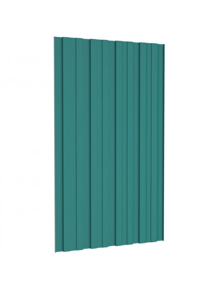 Pannelli da Tetto 12 pz in Acciaio Zincato Verde 80x45 cm