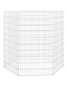 Conigliera con 6 Pannelli 54x100 cm Ferro Zincato