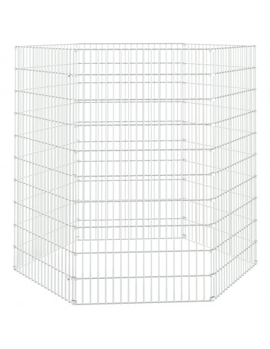 Conigliera con 6 Pannelli 54x100 cm Ferro Zincato