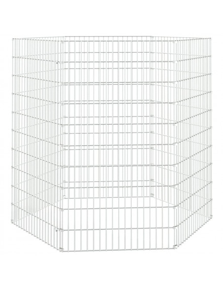 Conigliera con 6 Pannelli 54x100 cm Ferro Zincato