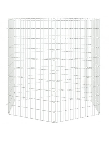 Conigliera con 6 Pannelli 54x100 cm Ferro Zincato