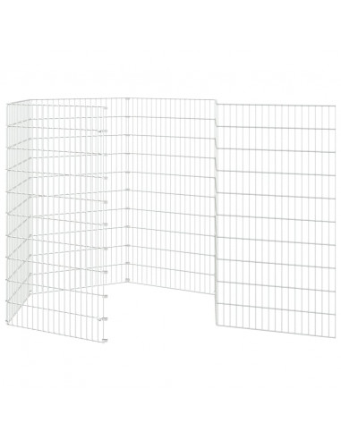 Conigliera con 6 Pannelli 54x100 cm Ferro Zincato