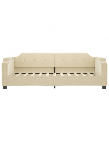 Divano Letto con Letto Estraibile Crema 100x200 cm in Tessuto