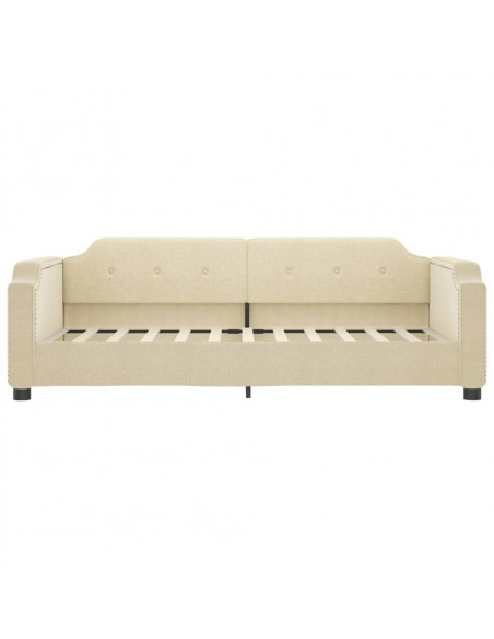 Divano Letto con Letto Estraibile Crema 100x200 cm in Tessuto