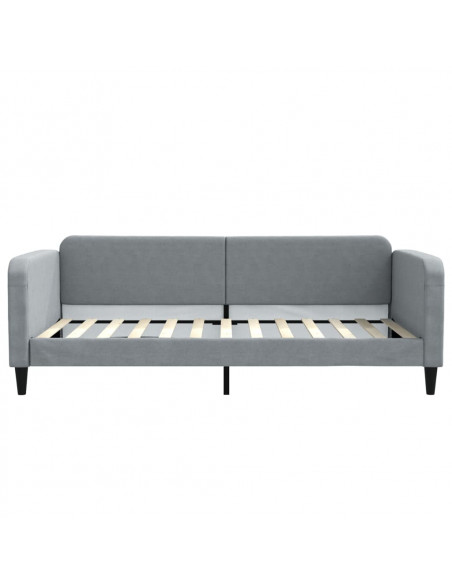 Divano Letto Estraibile Cassetti Grigio Chiaro 100x200 Tessuto