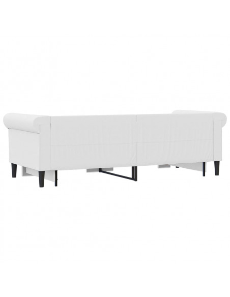 Divano Letto con Letto Estraibile Bianco 90x200cm in Similpelle