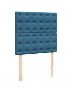 Giroletto a Molle con Materasso Blu Scuro 80x200 cm in Velluto