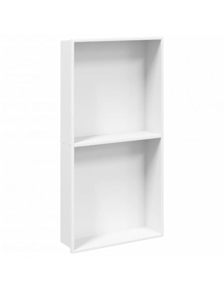 Nicchia per Doccia Bianco Opaco 32x62x9cm in Acciaio Inox
