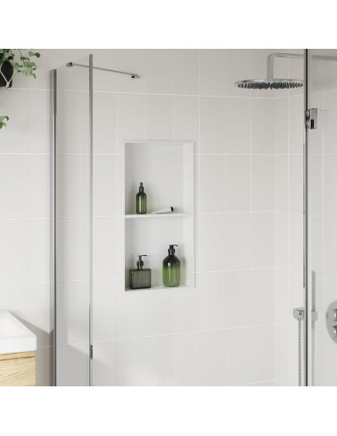 Nicchia per Doccia Bianco Opaco 32x62x9cm in Acciaio Inox