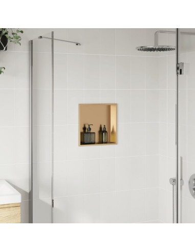 Nicchia per Doccia Oro Spazzolato 32x32x9cm in Acciaio Inox