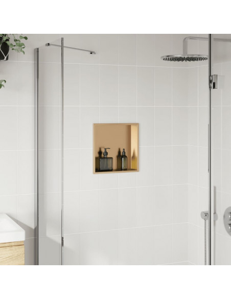 Nicchia per Doccia Oro Spazzolato 32x32x9cm in Acciaio Inox