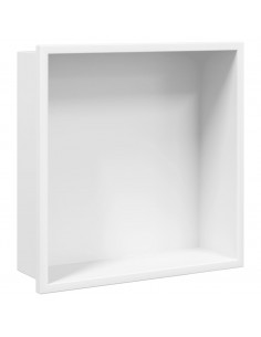 Nicchia per Doccia Bianco Opaco 32x32x9cm in Acciaio Inox