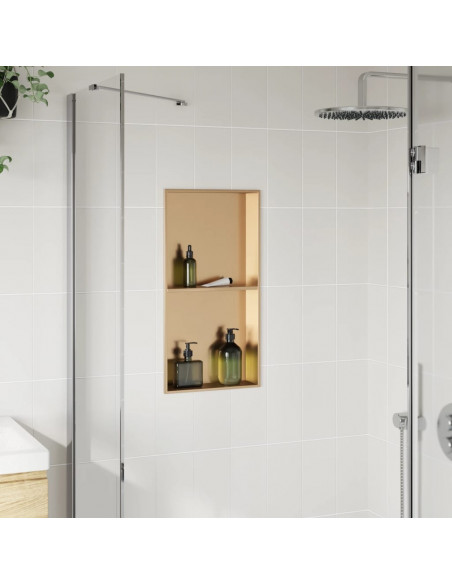 Nicchia per Doccia Oro Spazzolato 32x62x9cm in Acciaio Inox