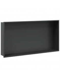 Nicchia per Doccia Nero Opaco 62x32x9cm in Acciaio Inox
