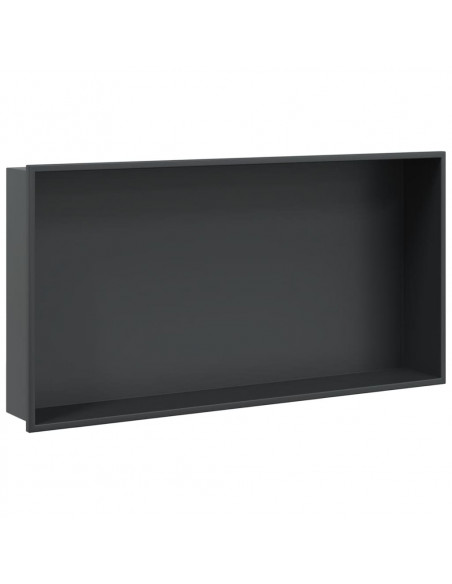 Nicchia per Doccia Nero Opaco 62x32x9cm in Acciaio Inox