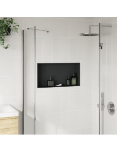 Nicchia per Doccia Nero Opaco 62x32x9cm in Acciaio Inox 2