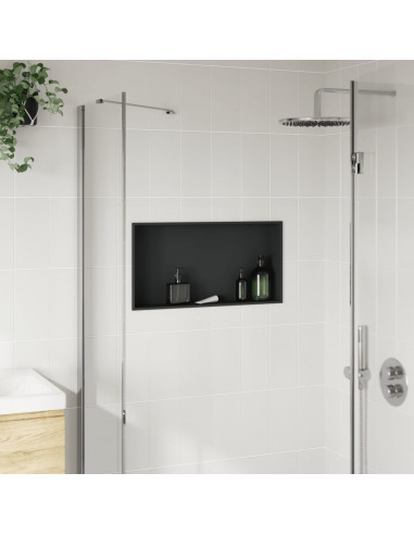 Nicchia per Doccia Nero Opaco 62x32x9cm in Acciaio Inox