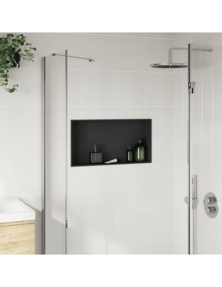 Nicchia per Doccia Nero Opaco 62x32x9cm in Acciaio Inox