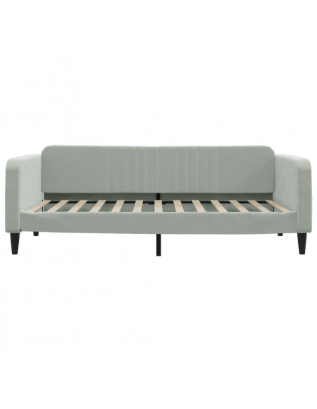 Divano Letto Estraibile Cassetti Grigio Chiaro 100x200 Velluto