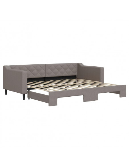 Divano Letto con Letto Estraibile Tortora 90x200 cm in Tessuto