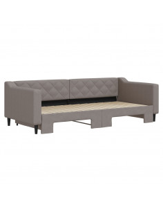 Divano Letto con Letto Estraibile Tortora 90x200 cm in Tessuto 2