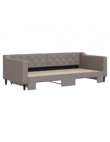 Divano Letto con Letto Estraibile Tortora 90x200 cm in Tessuto