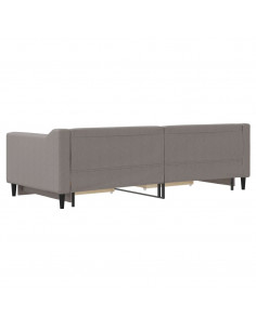 Divano Letto Estraibile con Cassetti Tortora 90x200 cm Tessuto 2